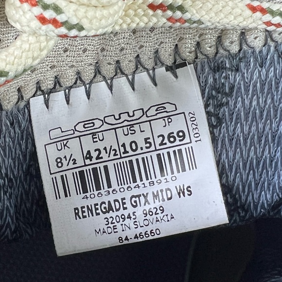 NIB LOWA Women’s Renegade GTX MID Ws Grey/Green Panna Boots - Size: 10 1/2 US - Picture 14 of 15